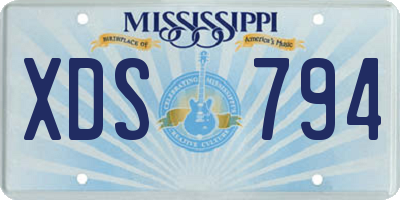 MS license plate XDS794