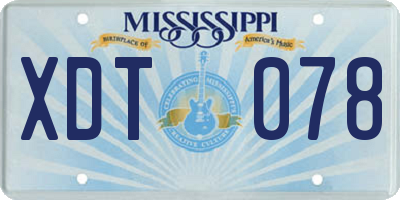 MS license plate XDT078