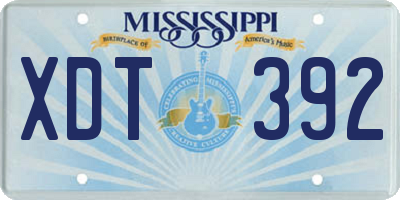 MS license plate XDT392