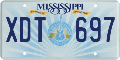 MS license plate XDT697