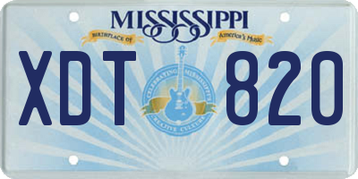 MS license plate XDT820