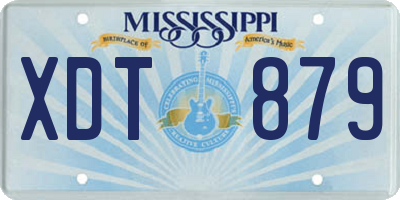 MS license plate XDT879