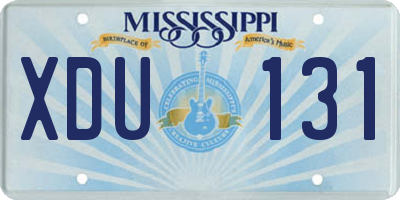 MS license plate XDU131