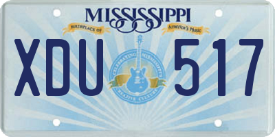 MS license plate XDU517