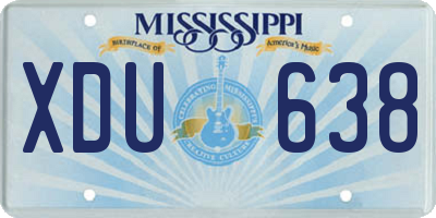 MS license plate XDU638
