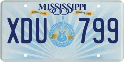 MS license plate XDU799