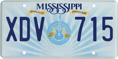 MS license plate XDV715