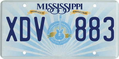 MS license plate XDV883