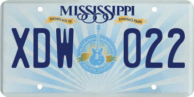 MS license plate XDW022