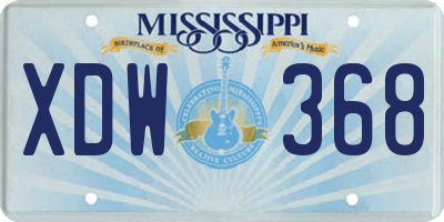 MS license plate XDW368
