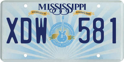 MS license plate XDW581