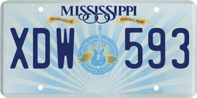 MS license plate XDW593