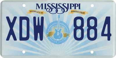 MS license plate XDW884