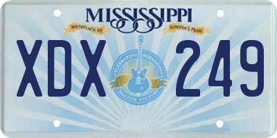 MS license plate XDX249