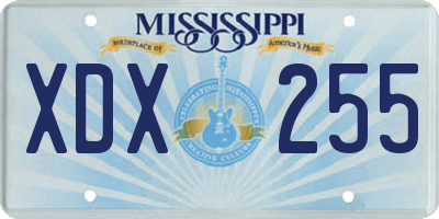 MS license plate XDX255