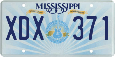 MS license plate XDX371