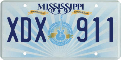 MS license plate XDX911
