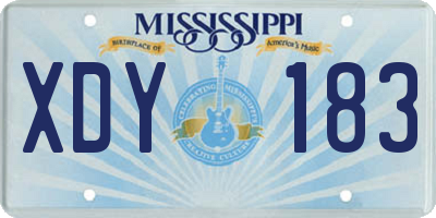 MS license plate XDY183