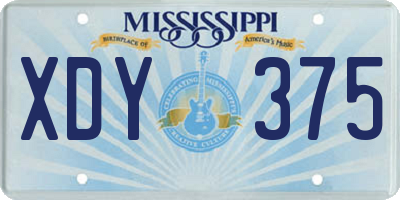 MS license plate XDY375