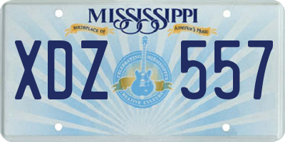 MS license plate XDZ557