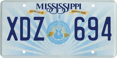 MS license plate XDZ694