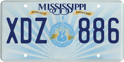 MS license plate XDZ886