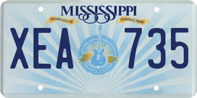 MS license plate XEA735