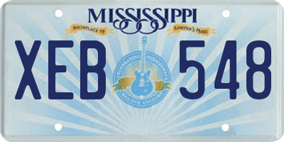 MS license plate XEB548