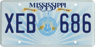 MS license plate XEB686