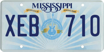 MS license plate XEB710