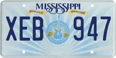 MS license plate XEB947