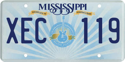 MS license plate XEC119