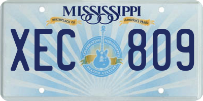 MS license plate XEC809