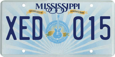 MS license plate XED015