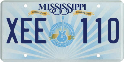 MS license plate XEE110