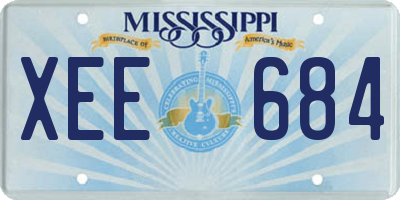 MS license plate XEE684