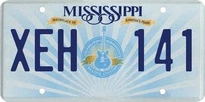MS license plate XEH141