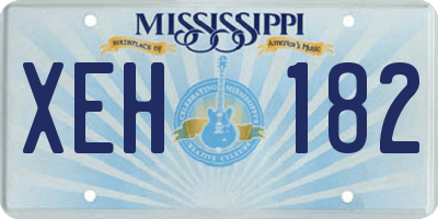 MS license plate XEH182