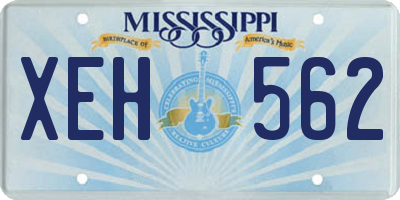 MS license plate XEH562