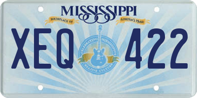 MS license plate XEQ422