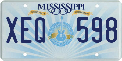 MS license plate XEQ598