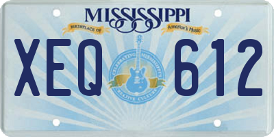 MS license plate XEQ612