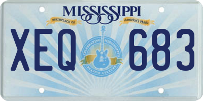 MS license plate XEQ683