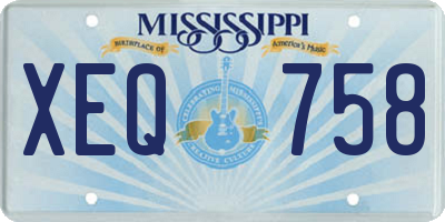 MS license plate XEQ758