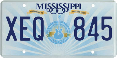 MS license plate XEQ845