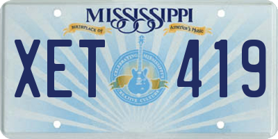 MS license plate XET419