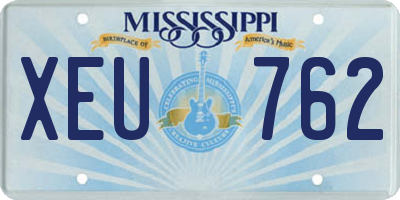 MS license plate XEU762