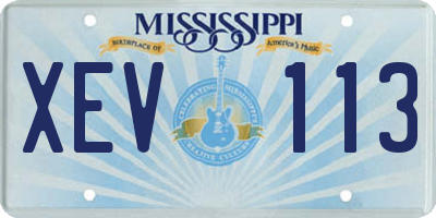 MS license plate XEV113