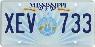 MS license plate XEV733