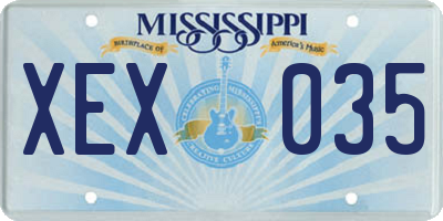 MS license plate XEX035